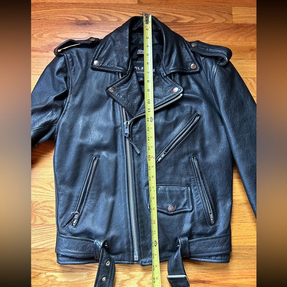 Wilsons Leather Black Biker Jacket - Picture 16 of 16